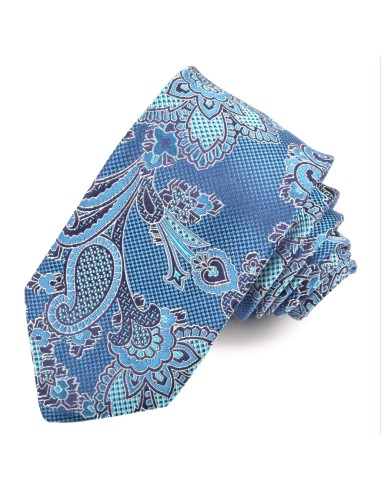 MICRO HOUNDSTOOTH TEARDROP FLORAL PAISLEY-AQUA