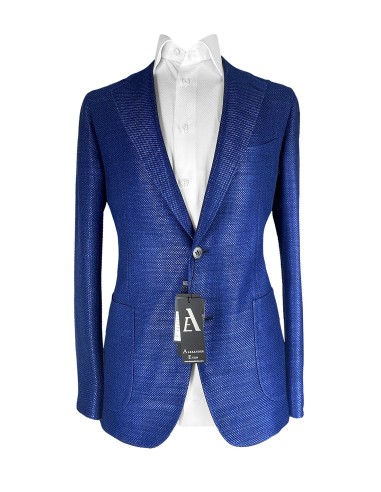 AE-ZEGNA- VIBRANT BLUE SILK & COTTON TWILL WEAVE