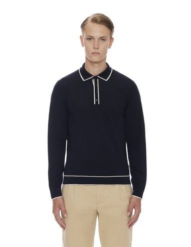 VIRGIN WOOL L/S BUTTON POLO