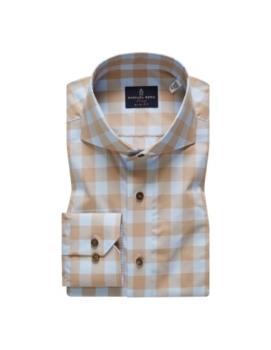 POPLIN SPORT LUXURY SHIRT-BEIGE / BLUE