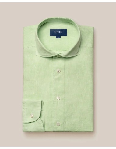 LIGHT GREEN LINEN SHIRT - WIDE SPREAD